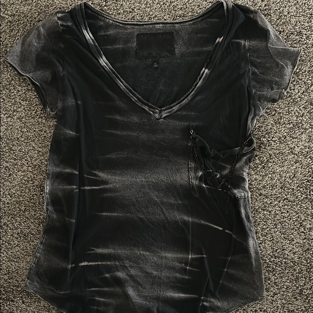 Stylish Black Tie-Dye Women's Short Sleeve Tee